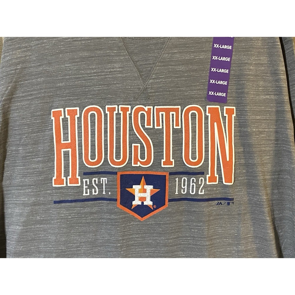 Majestic Houston Astros MLB Mens XXL Gray Up The Ante Bi-Blend T-Shirt‎ NWT
